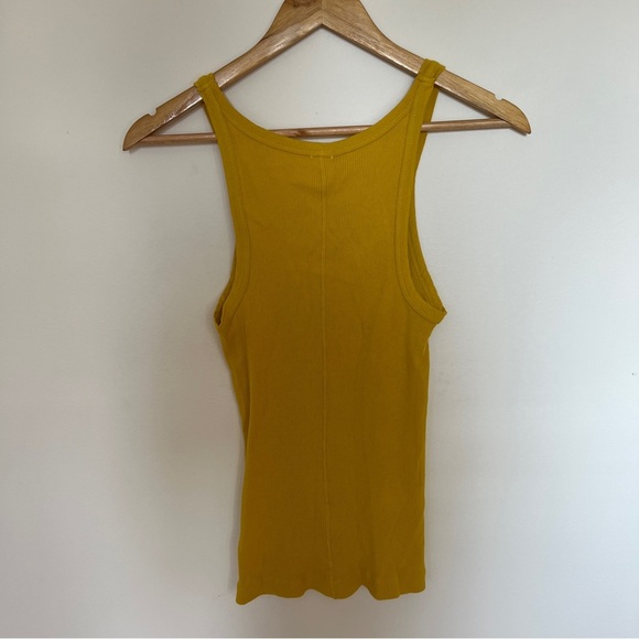 Re/Done Hanes Womens Tank Top Sleeveless Pullover Solid Yellow L - Picture 5 of 5